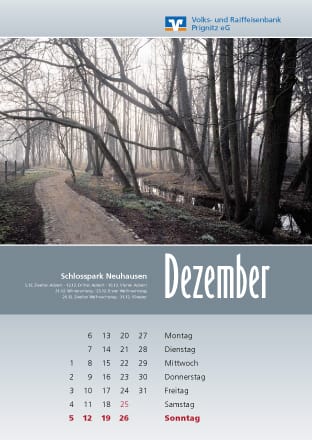 Kalenderblatt Dezember