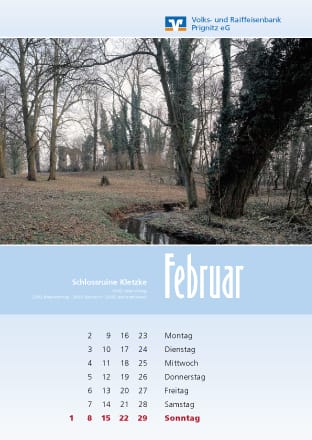 Kalenderblatt Februar